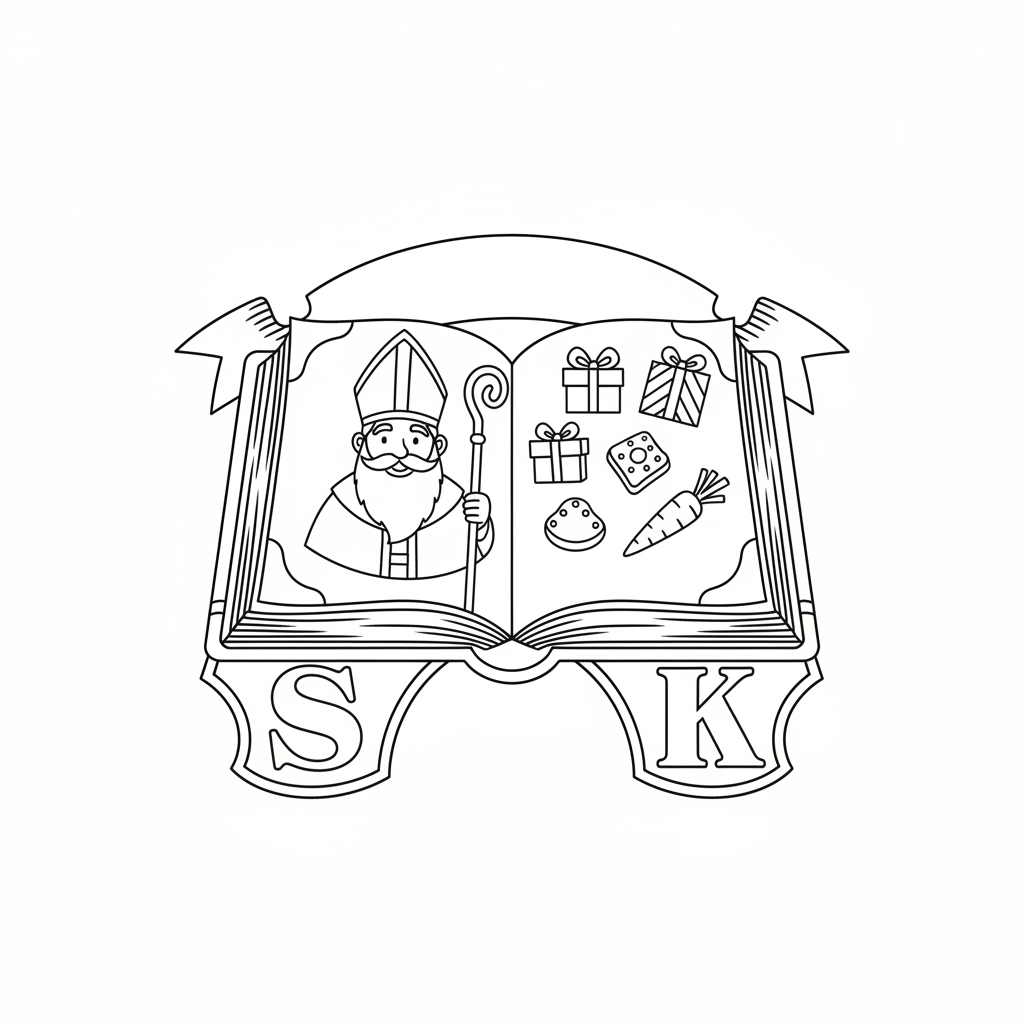 Kleurplaat boek van sinterklaas