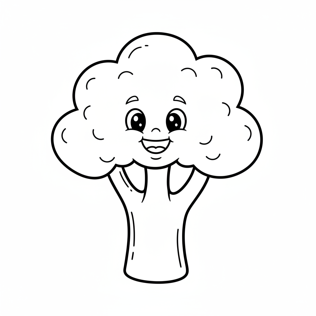 Kleurplaat broccoli