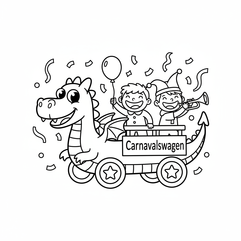 Kleurplaat Carnavalswagen