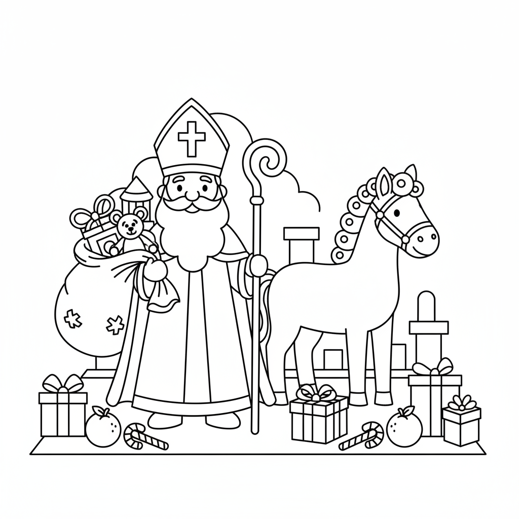 Kleurplaat dag sinterklaas