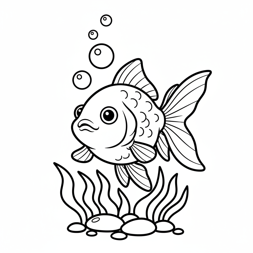 Ausmalbild Goldfisch