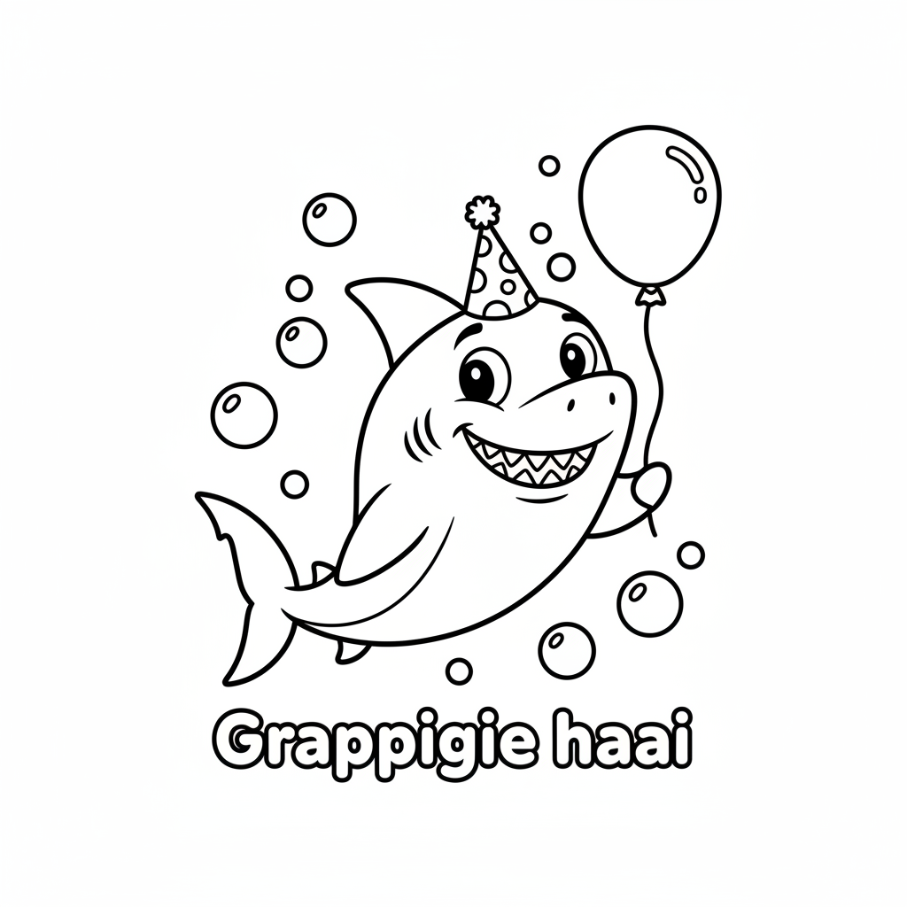 Ausmalbild Lustiger Hai