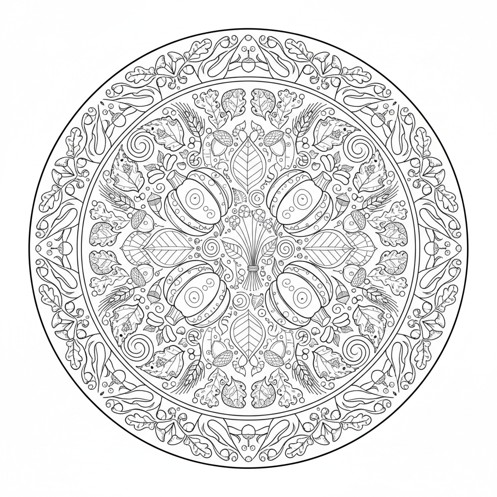 Kleurplaat Herfst mandala