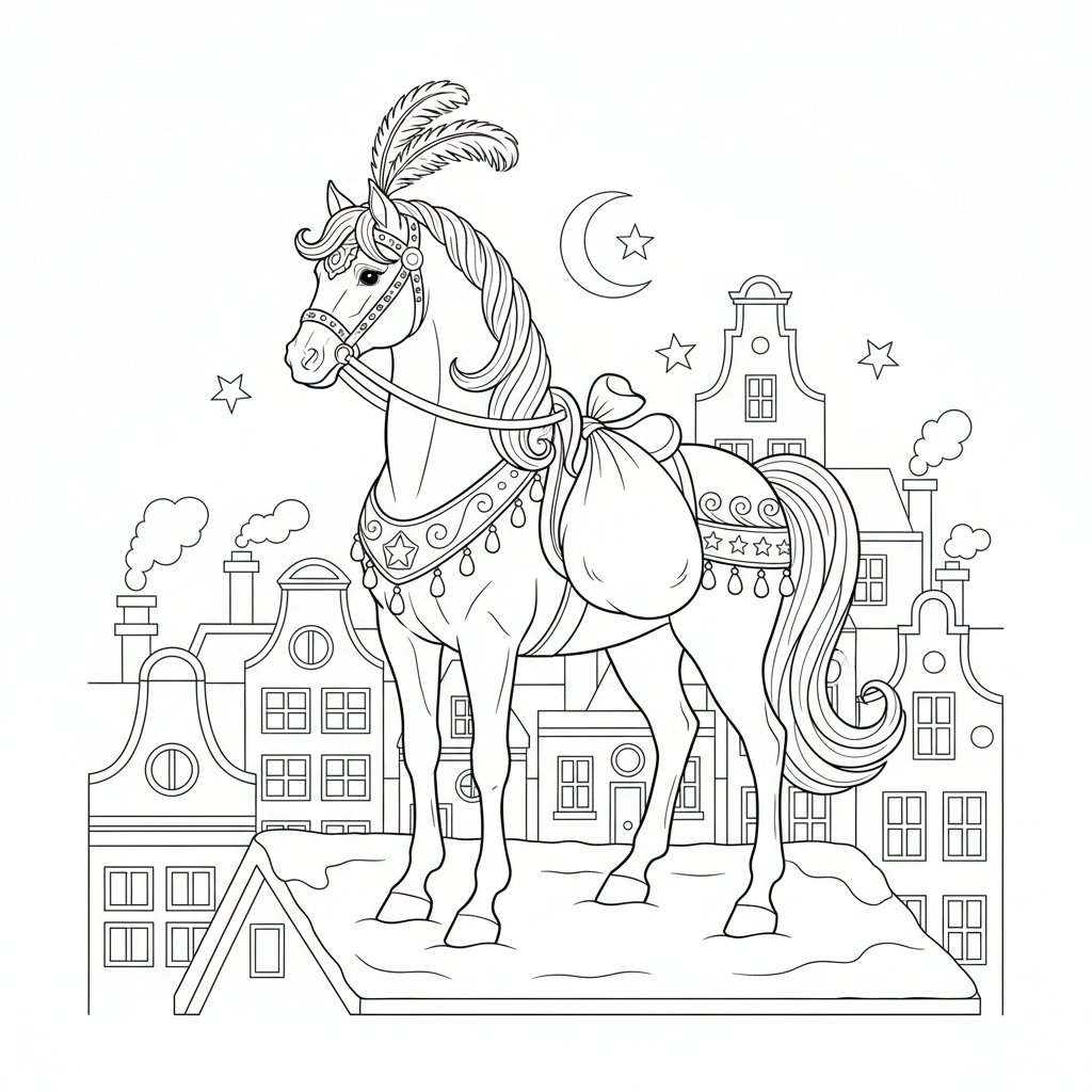 Kleurplaat paard van sinterklaas