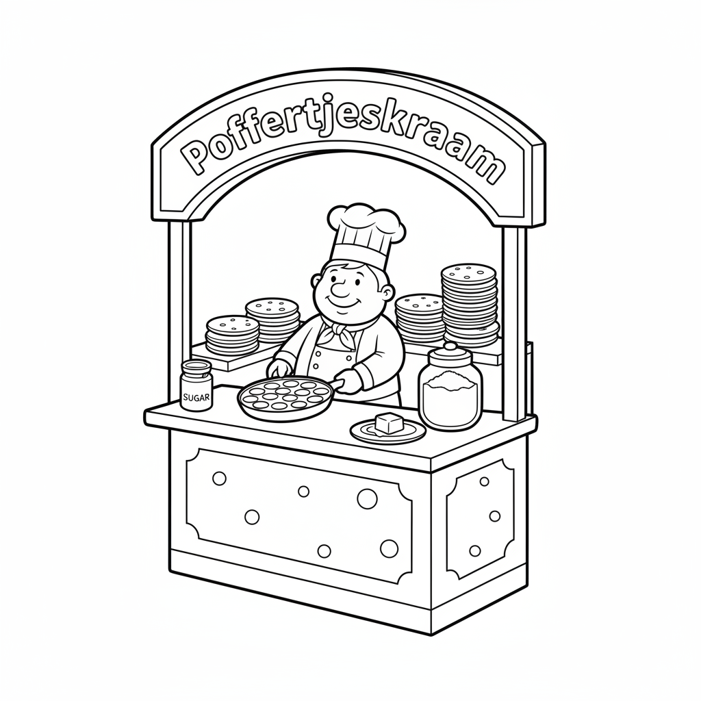 Kleurplaat poffertjeskraam