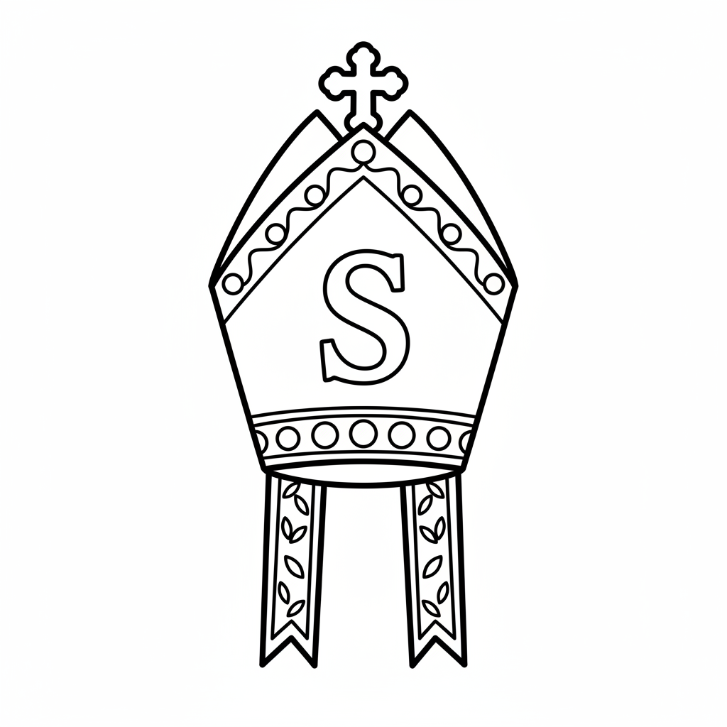 Kleurplaat sinterklaas mijter