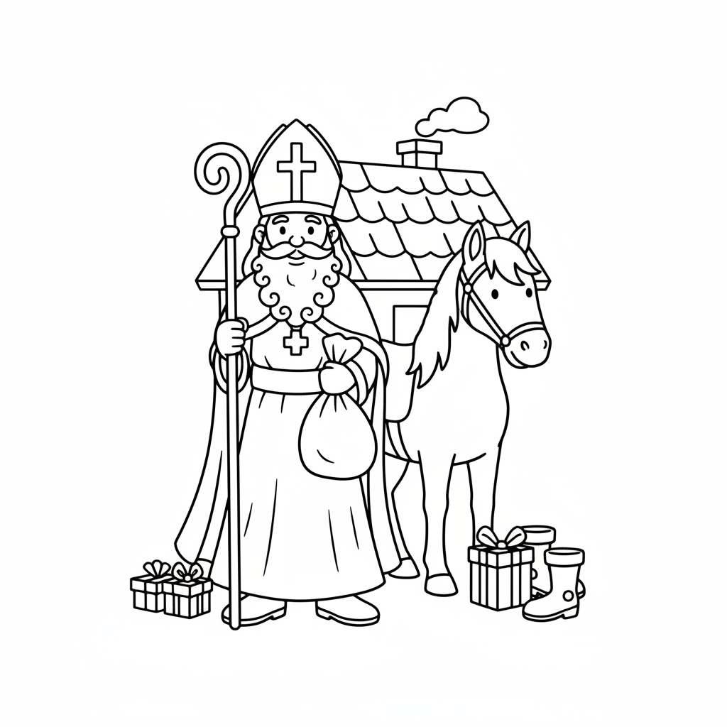 Ausmalbild Sankt nikolaus