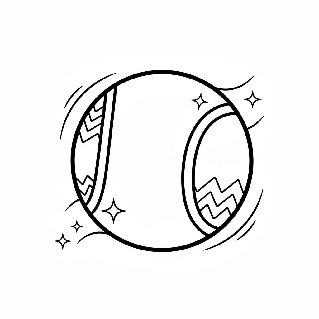 Kleurplaat tennisbal