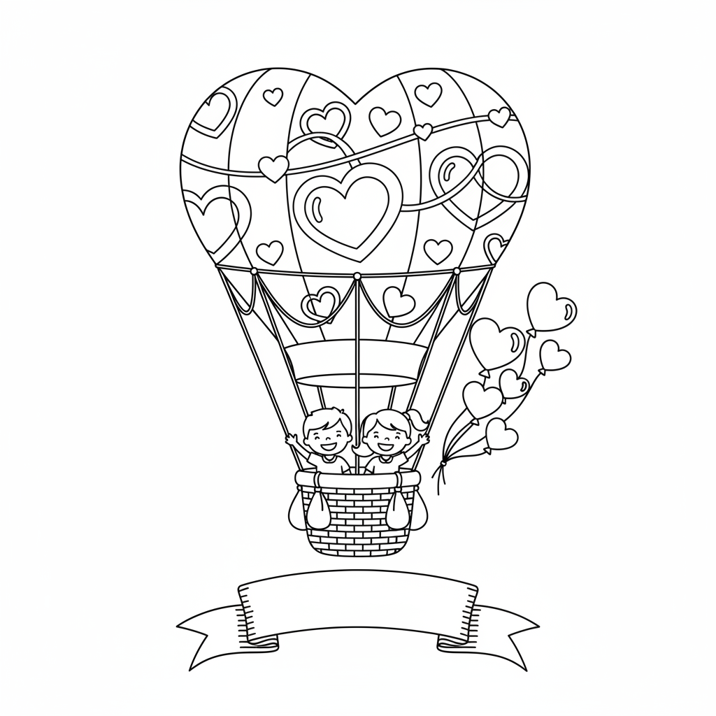 Kleurplaat valentijnsballon