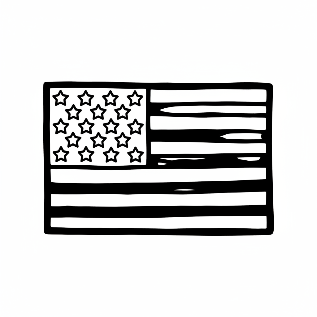 Kleurplaat vlag amerika