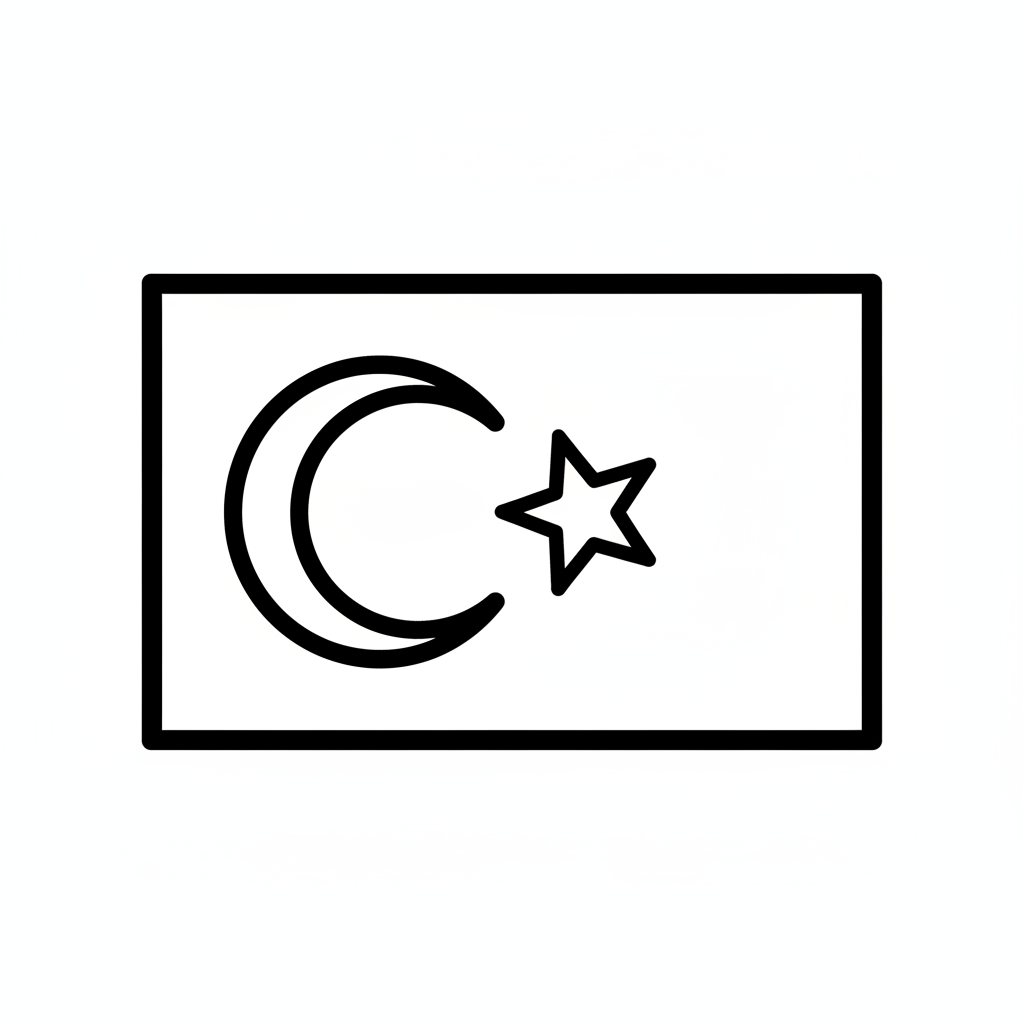 Kleurplaat vlag turkije