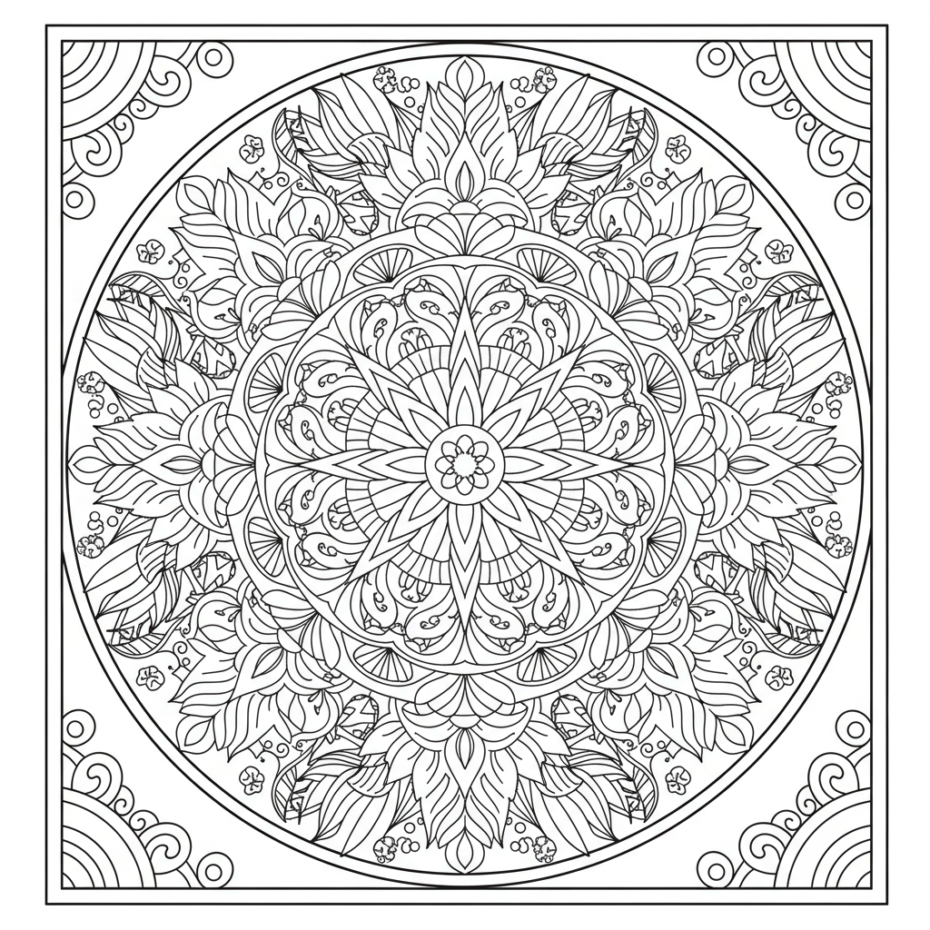 Kleurplaat Zomer mandala